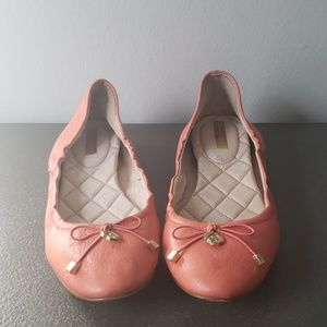 Beautiful dark pink slippers with gold tassels